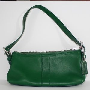 Coach purse, small, leather, green